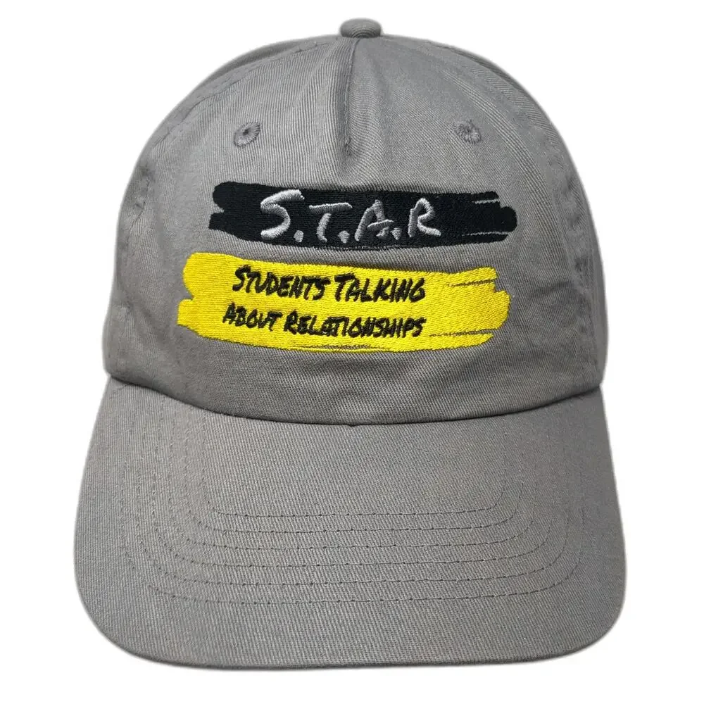 HIT 5 Panel Gray Black Yellow Hat One Size STAR Students Talking Relationships